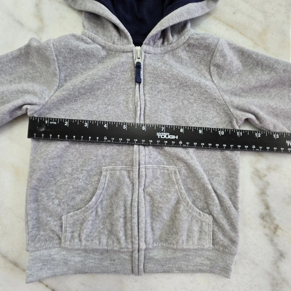 Simple Joys by Carter's Boys 24M Full Zip Hooded Jacket Gray Fleece Cozy Toddler